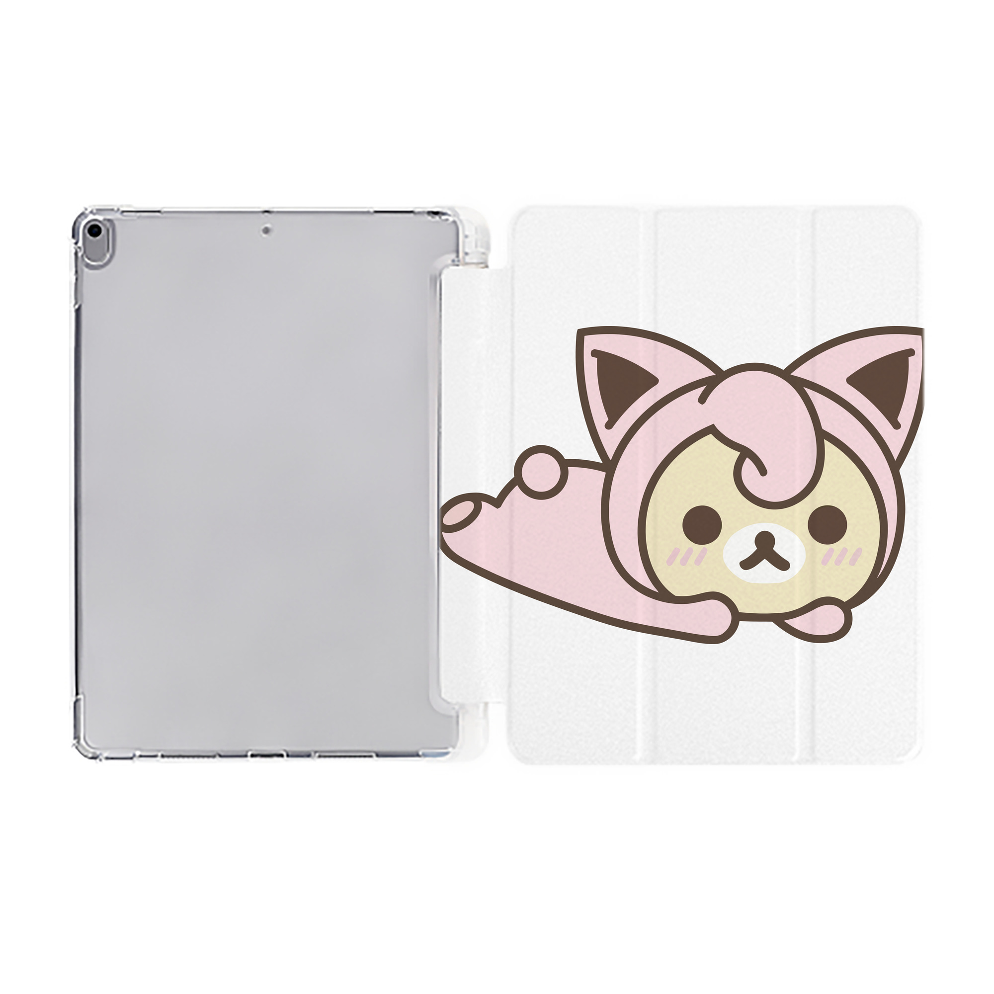 （画像用） リラックマ リラックマ キイロイトリ Rilakkuma Korilakkuma Kiiroitori IPad ケース ペン収納付き 三つ折りスタンド PUレザー×シリコン 対応機種9.5/10.5/10.9インチ